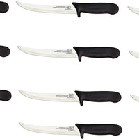 Omcan - 6" Black DR Handle Greban Curved Blade Boning Knife, Pack of 10 - 11564