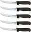 Omcan - 6” Black Handle Curved Blade Victoria USA Boning Knife, Pack of 5 - 12848