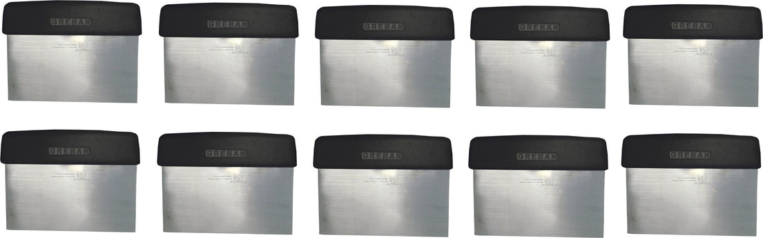 Omcan - 6" Black Handle Dough Scraper, Pack of 10 - 14200