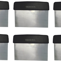 Omcan - 6" Black Handle Dough Scraper, Pack of 10 - 14200