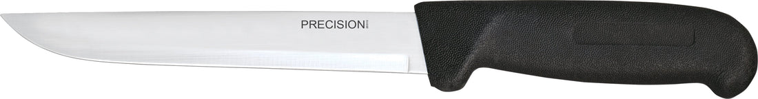Omcan - 6" Black Handle Precision Straight Blade Boning Knife, Pack of 10 - 23918