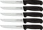 Omcan - 6” Black Super Fiber Handle Victoria USA Straight Blade Boning Knife, Pack of 5 - 12844