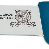 Omcan - 6” Blue Super Fiber Handle Victoria USA Straight Blade Boning Knife, Pack of 5 - 23866