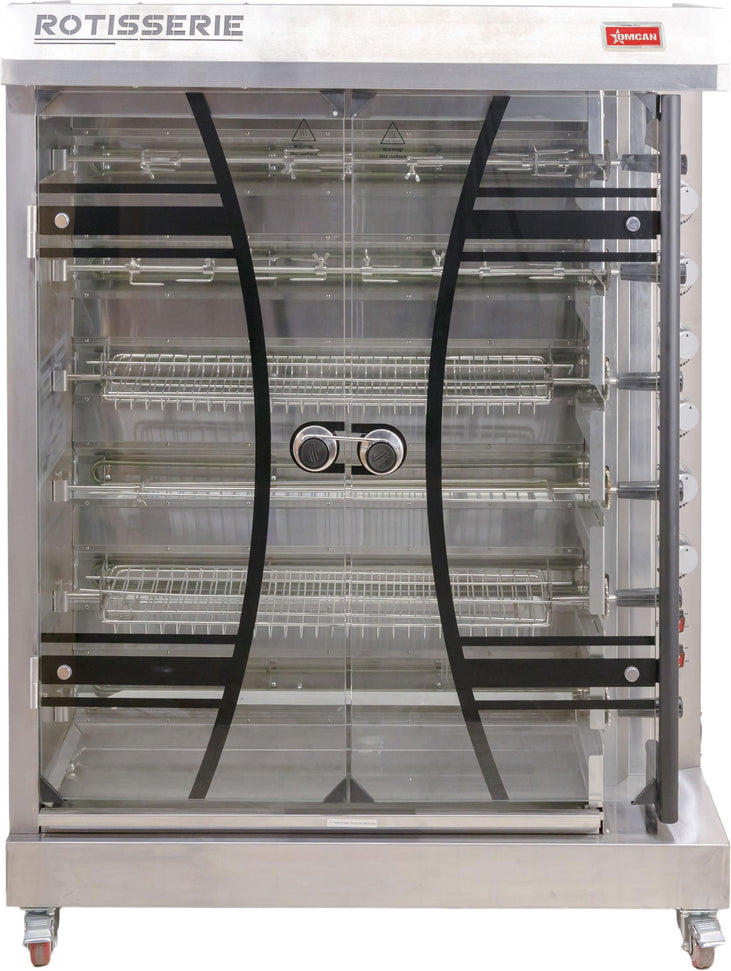 Omcan - 6 Burners, 36 Chicken Capacity, 46" Electric Rotisserie Grill - 48195