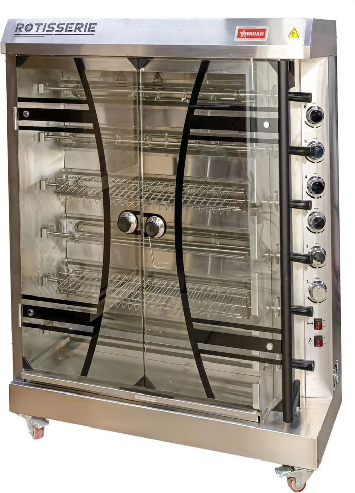Omcan - 6 Burners, 36 Chicken Capacity, 46" Electric Rotisserie Grill - 48195