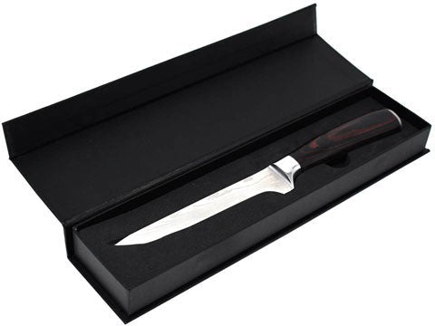 Omcan - 6" Damascus Style Forged Boning Knife with Gift Box, Pack of 5 - 47909