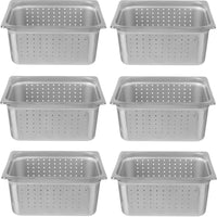 Omcan - 6" Deep 1/2-Size Perforated Steam Table Pan, Pack of 10 - 85208