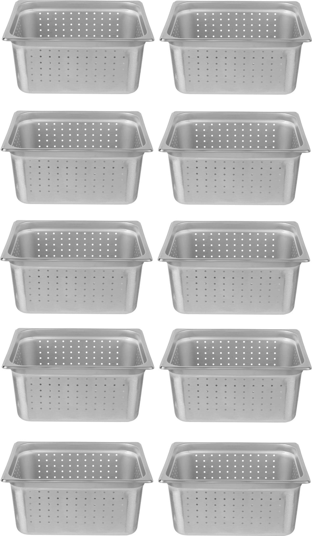 Omcan - 6" Deep 1/2-Size Perforated Steam Table Pan, Pack of 4 - 85208