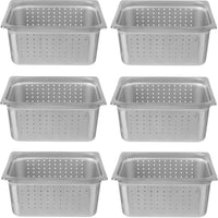 Omcan - 6" Deep 1/2-Size Perforated Steam Table Pan, Pack of 4 - 85208