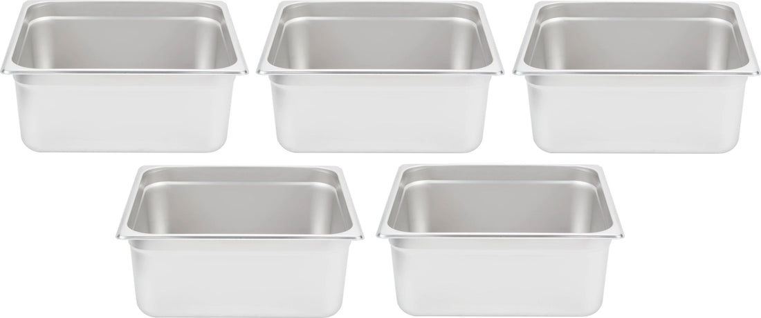 Omcan - 6" Deep 2/3-Size Stainless Steel Steam Table Pan, Pack of 4 - 80615