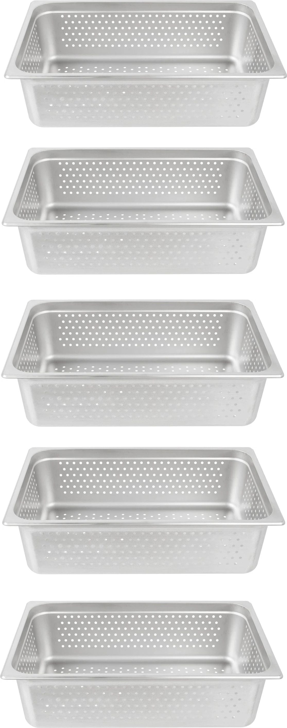Omcan - 6" Deep Full Size Perforated Steam Table Pan, Pack of 3 - 85196