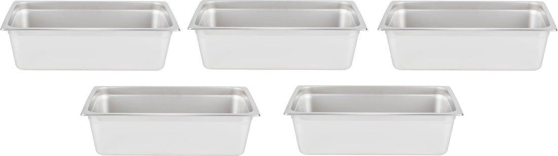 Omcan - 6" Deep Full Size Stainless Steel Steam Table Pan, Pack of 3 - 80259
