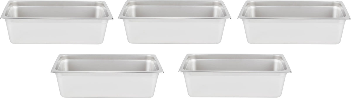 Omcan - 6" Deep Full Size Stainless Steel Steam Table Pan, Pack of 3 - 80259