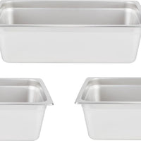 Omcan - 6" Deep Full Size Stainless Steel Steam Table Pan, Pack of 3 - 80259