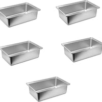 Omcan - 6″ Depth Upright Standing Edge Full-Size Stainless Steel Spillage Water Pan, Pack of 5 - 80923