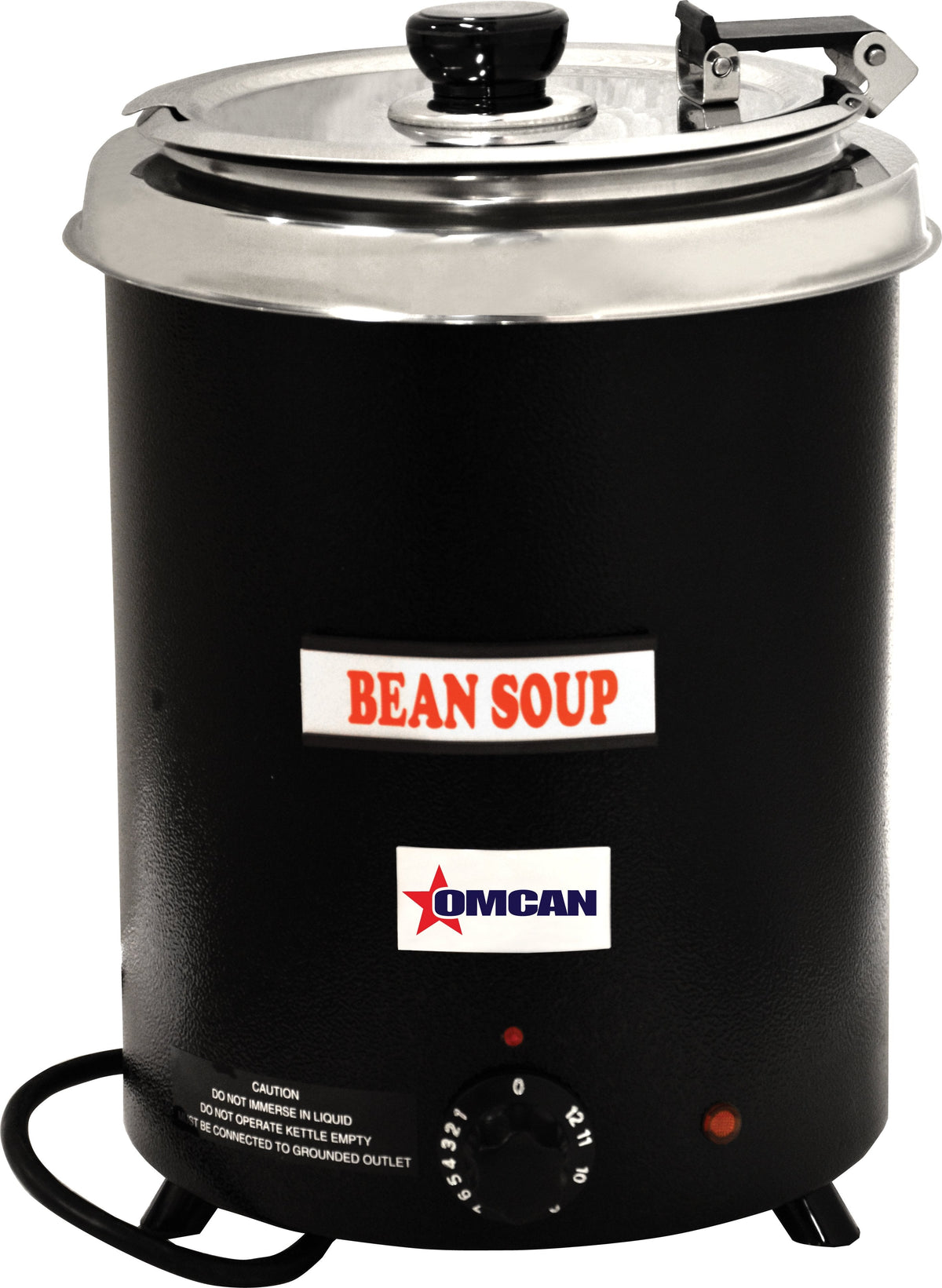 Omcan - 6 QT Black Soup Kettle with Metal Lid (5.7 L) - FW-CN-0006