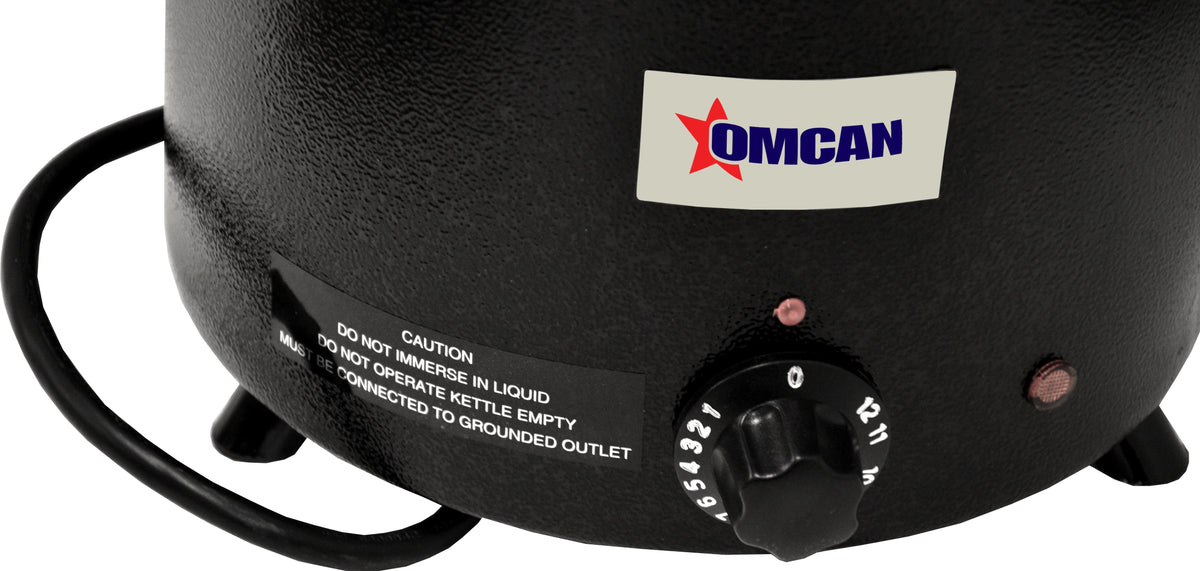 Omcan - 6 QT Black Soup Kettle with Metal Lid (5.7 L) - FW-CN-0006