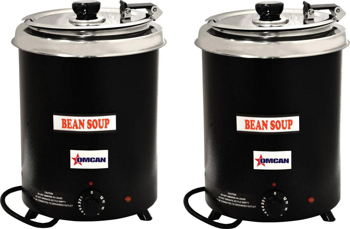 Omcan - 6 QT Black Soup Kettle with Metal Lid (5.7 L) - FW-CN-0006
