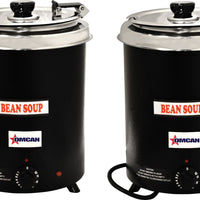 Omcan - 6 QT Black Soup Kettle with Metal Lid (5.7 L) - FW-CN-0006