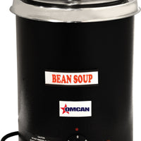 Omcan - 6 QT Black Soup Kettle with Metal Lid (5.7 L), Pack of 2 - FW-CN-0006