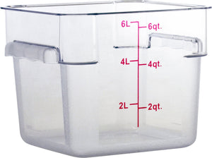 Omcan - 6 QT Clear Square Food Storage Container, 10/cs - 80168