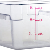 Omcan - 6 QT Clear Square Food Storage Container, Pack of 10 - 80168
