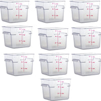 Omcan - 6 QT Clear Square Food Storage Container, Pack of 10 - 80168