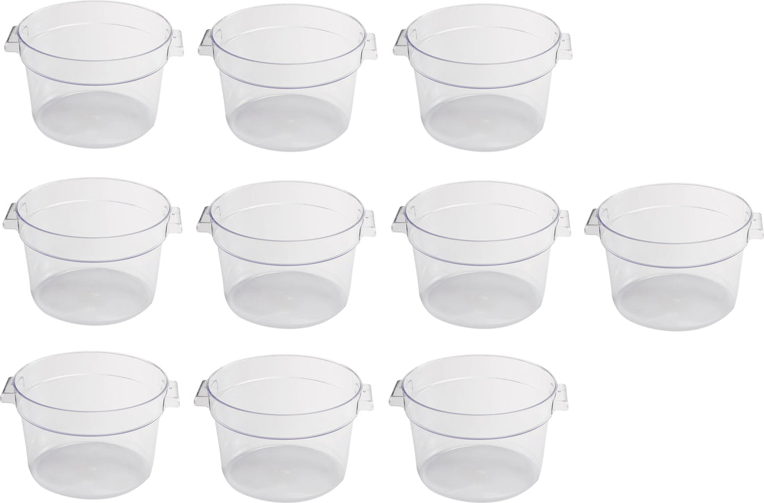 Omcan - 6 QT Polycarbonate Round Food Storage Container, Pack of 15 - 80177