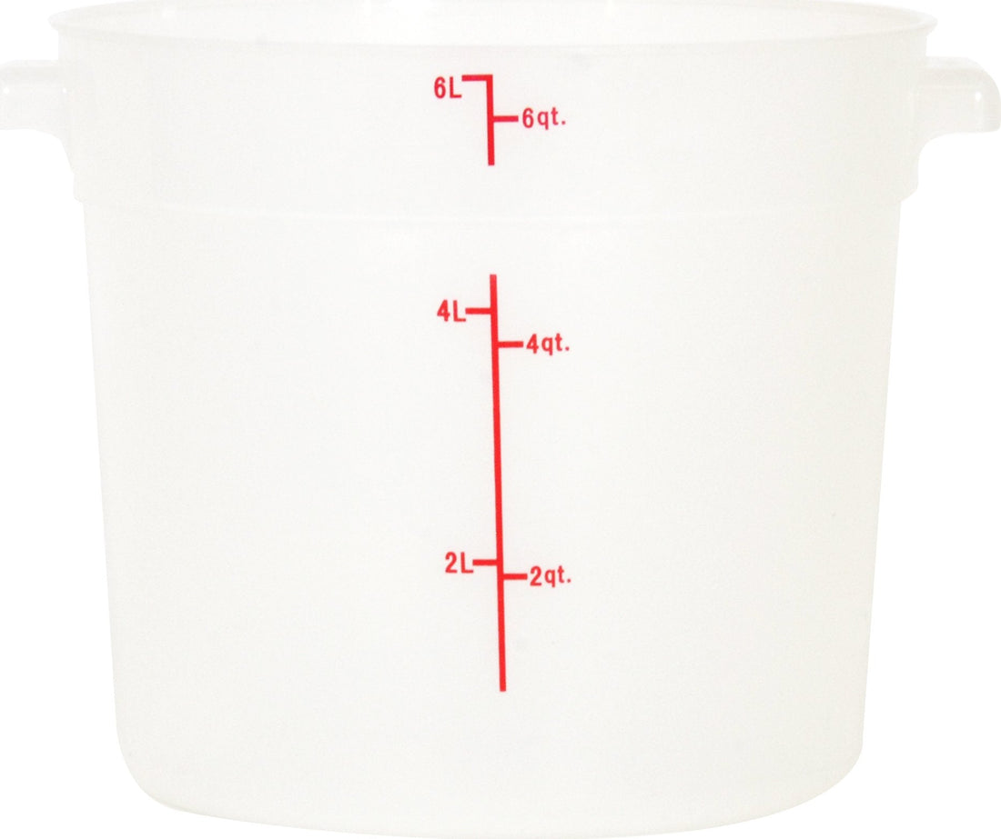 Omcan - 6 QT Translucent Polypropylene Round Food Storage Container, Pack of 20 - 80191