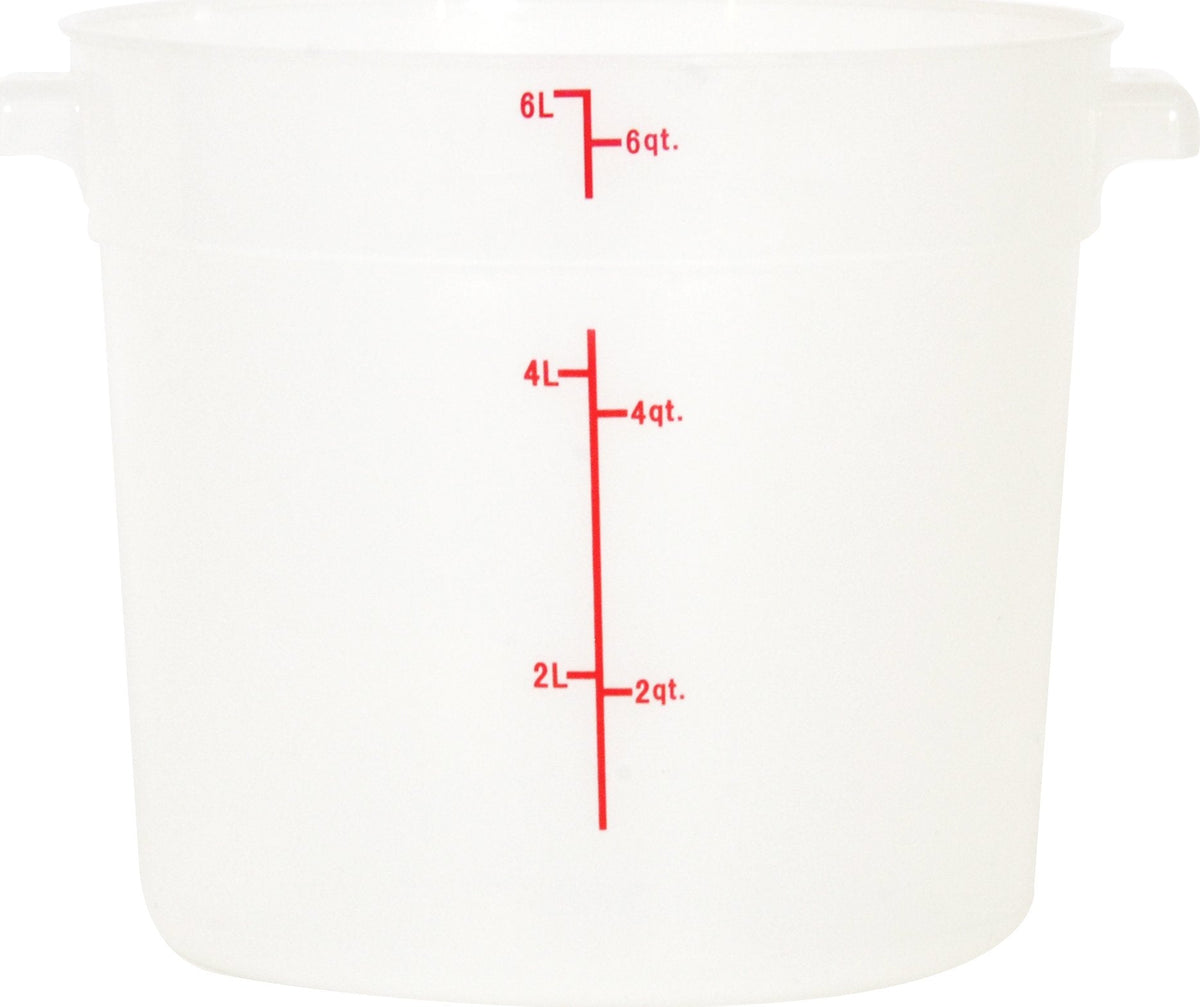 Omcan - 6 QT Translucent Polypropylene Round Food Storage Container, Pack of 20 - 80191