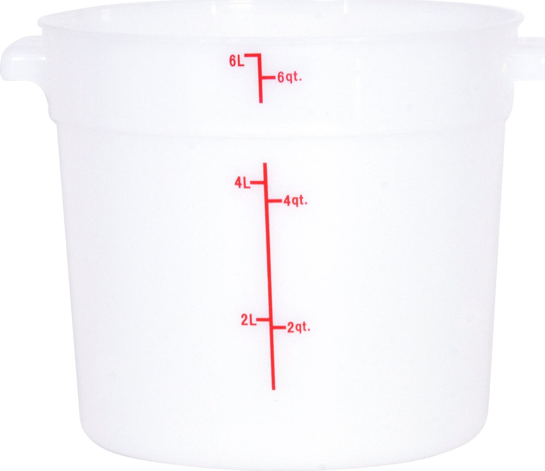 Omcan - 6 QT White Polypropylene Round Food Storage Container, Pack of 25 - 80192