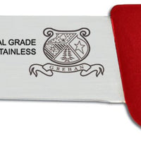 Omcan - 6” Red Super Fiber Handle Victoria USA Straight Blade Boning Knife, Pack of 5 - 23868