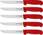 Omcan - 6” Red Super Fiber Handle Victoria USA Straight Blade Boning Knife, Pack of 5 - 23868