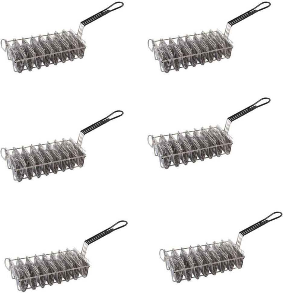 Omcan - 6" Taco Basket With 8 Slot, Pack of 6 - 47357