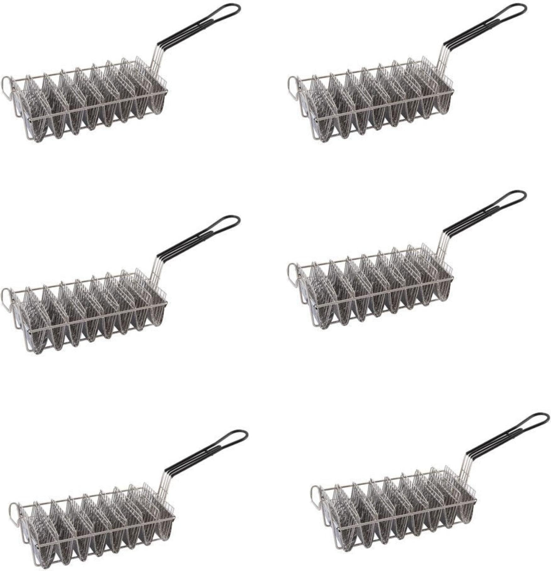 Omcan - 6" Taco Basket With 8 Slot, Pack of 6 - 47357