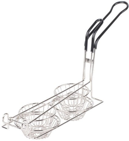 Omcan - 6" Tortilla Double Taco Cup Fry Basket, Pack of 5 - 47358