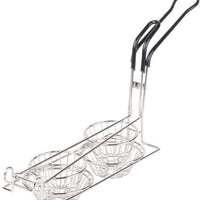 Omcan - 6" Tortilla Double Taco Cup Fry Basket, Pack of 5 - 47358
