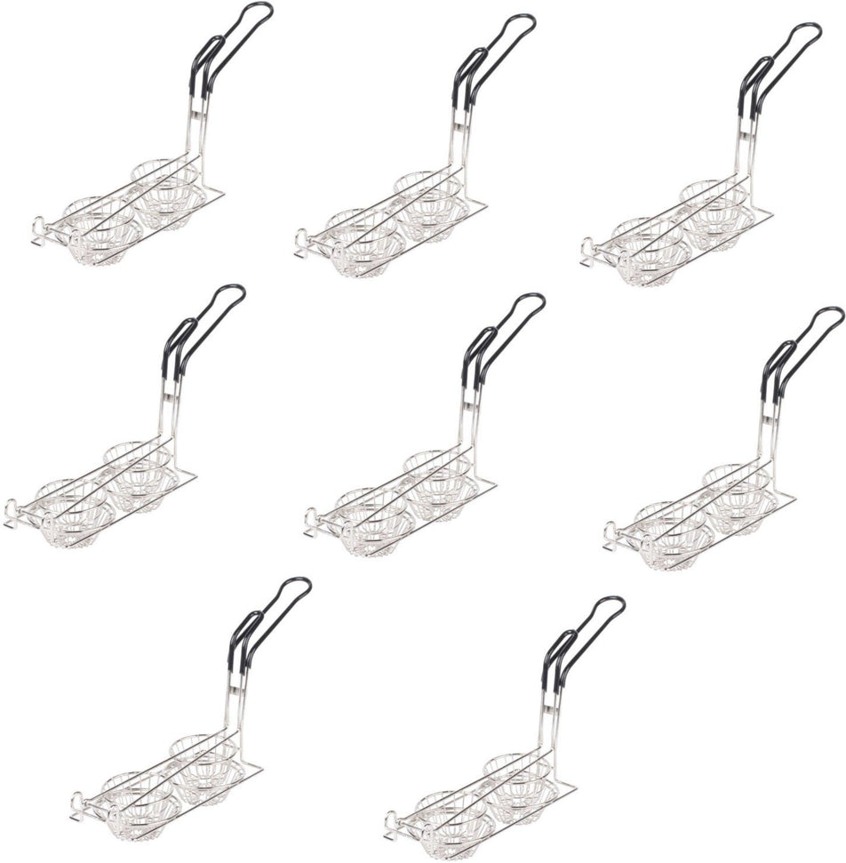 Omcan - 6" Tortilla Double Taco Cup Fry Basket, Pack of 8 - 47358