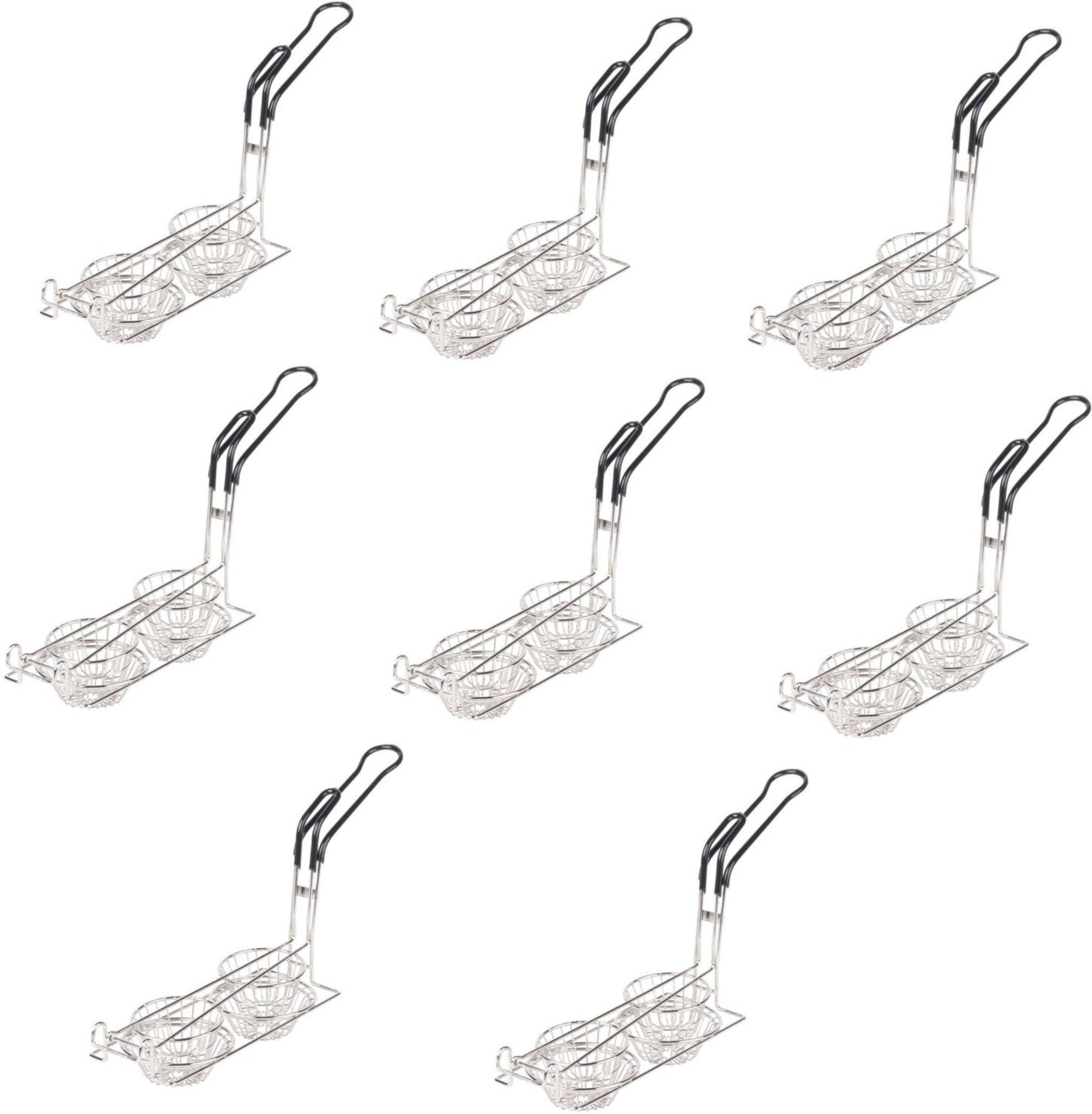 Omcan - 6" Tortilla Double Taco Cup Fry Basket, Pack of 8 - 47358