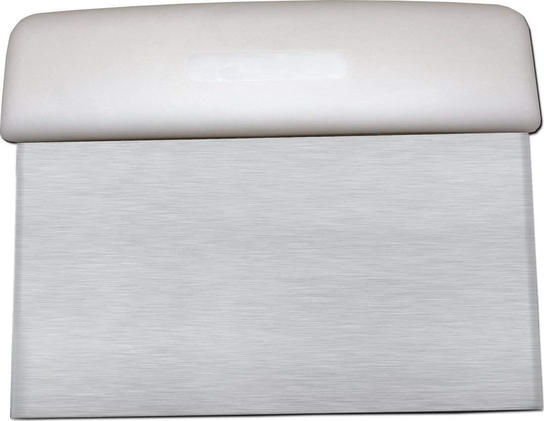 Omcan - 6" White Handle Dough Scraper -14205, Pack of 10 - 14205