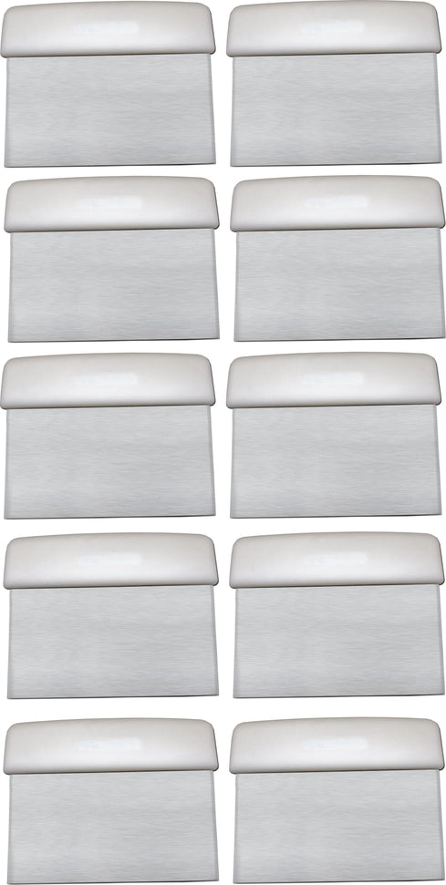 Omcan - 6" White Handle Dough Scraper -14205, Pack of 10 - 14205