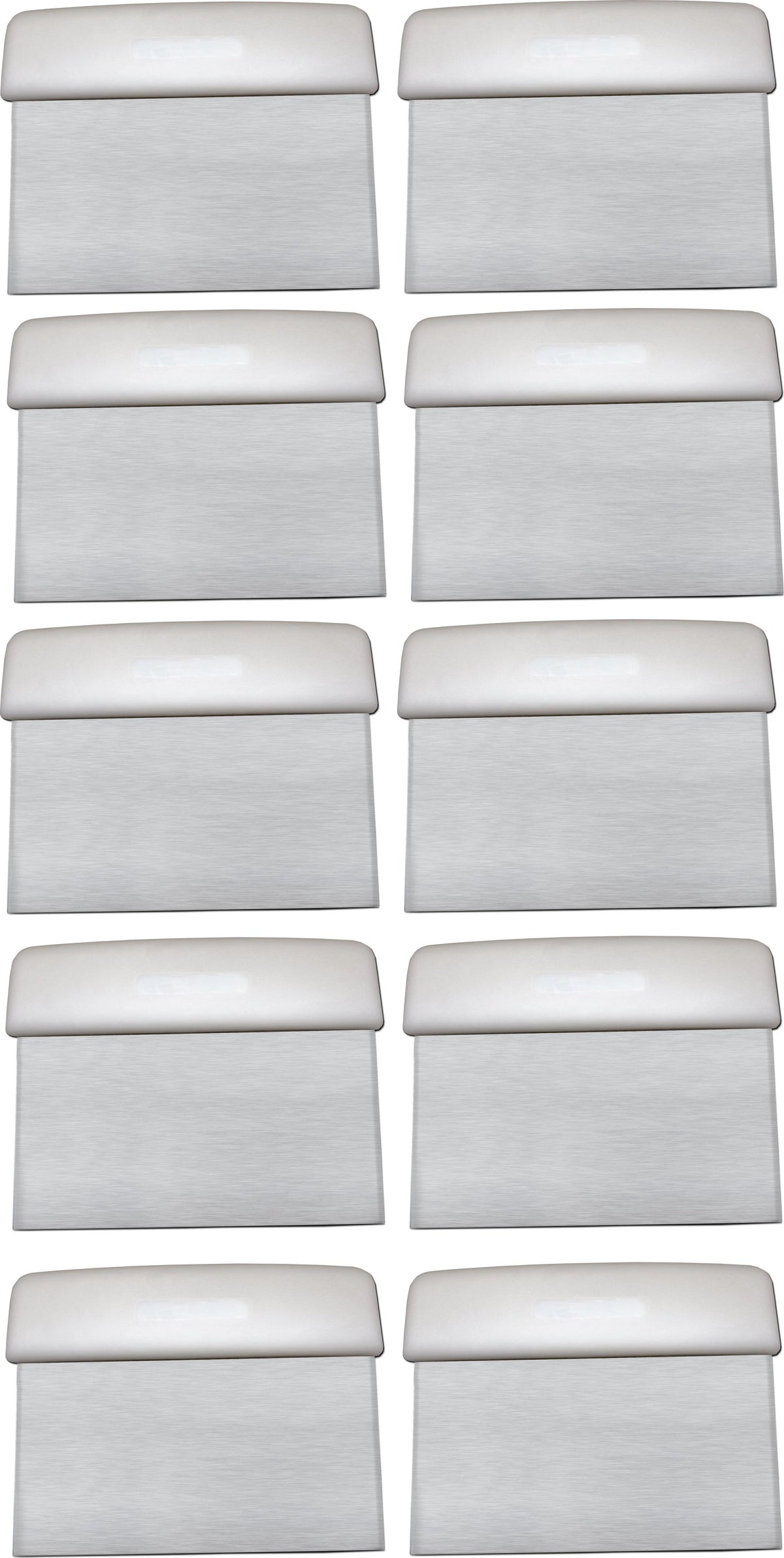 Omcan - 6" White Handle Dough Scraper -14205, Pack of 10 - 14205