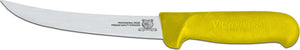 Omcan - 6” Yellow Handle Curved Blade Victoria USA Boning Knife, 5/cs - 23873