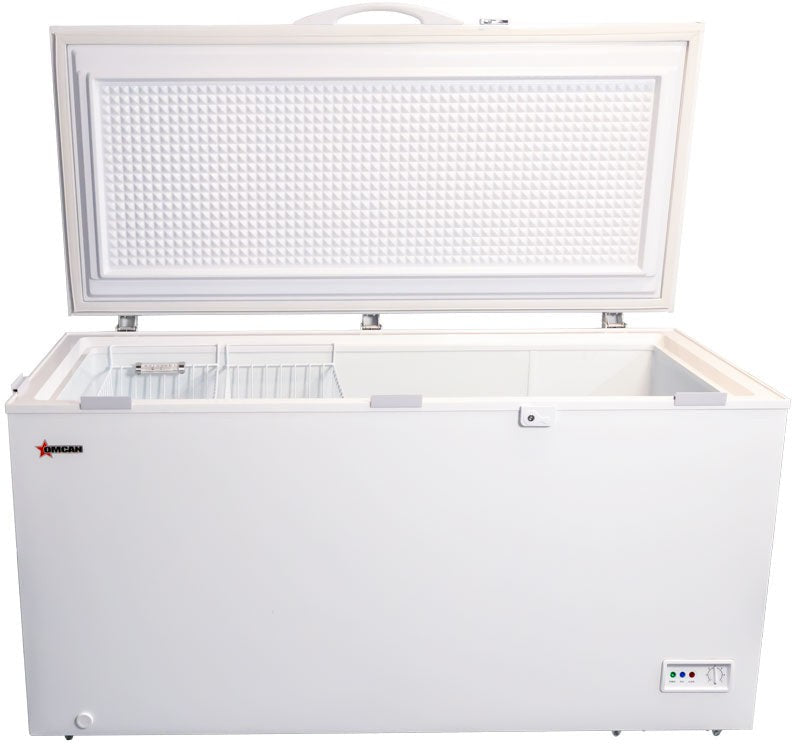 Omcan - 60" 15.4 Cu. Ft Chest Freezer With Solid Flat Top - 46504