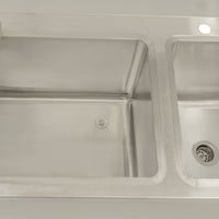 Omcan - 60″ Cocktail Mix Unit with 7″ Back Splash, Ice Bin & Two Sinks - 48619