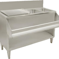 Omcan - 60″ Cocktail Mix Unit with 7″ Back Splash, Ice Bin & Two Sinks - 48619