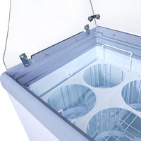 Omcan - 60" Ice Cream Dipping Cabinet / Freezer with Flat Sneeze Guard and 370 L Capacity - 44589