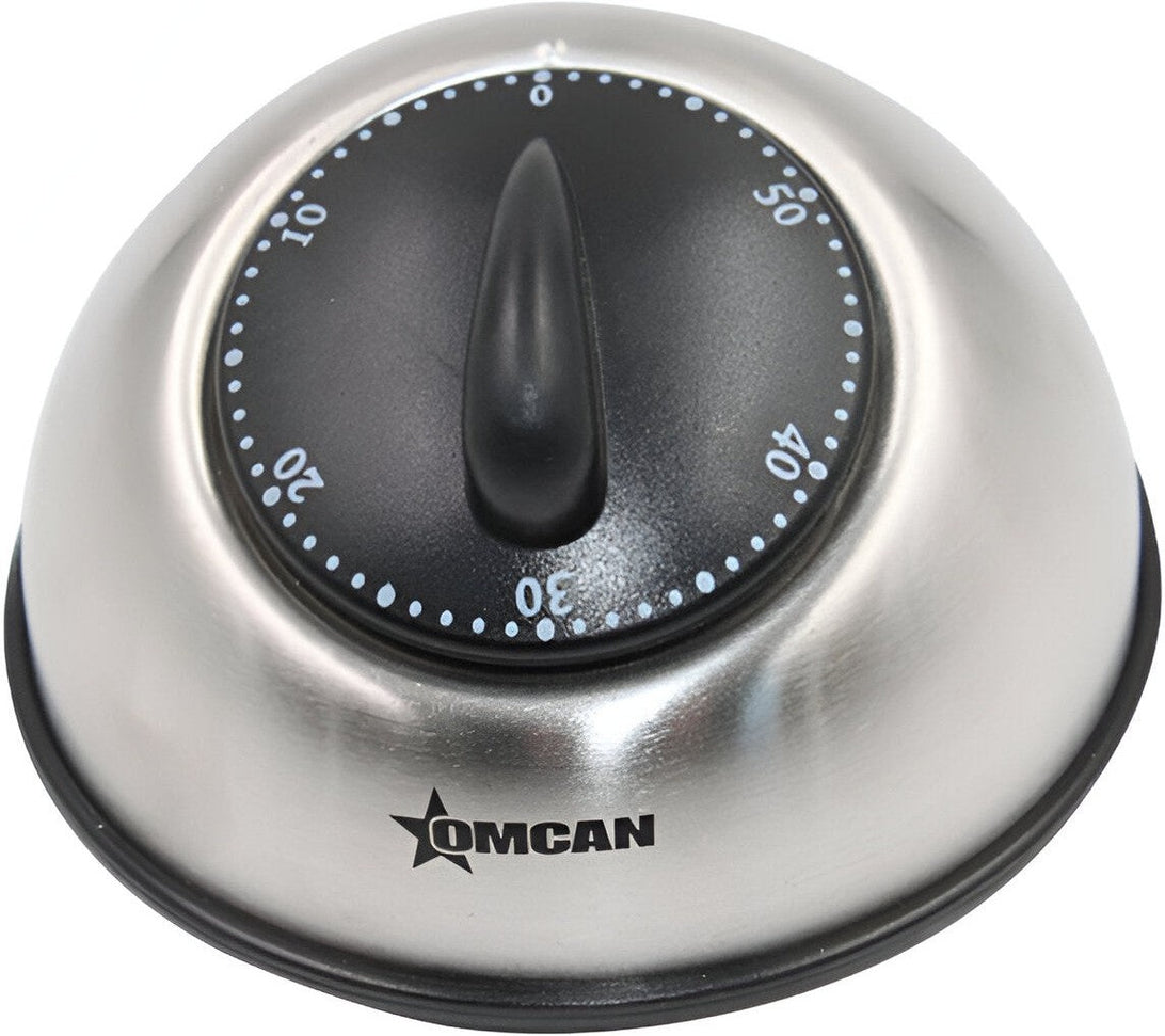 Omcan - 60 Minute Mechanical Stainless Steel Timer, Pack of 15 - 47226
