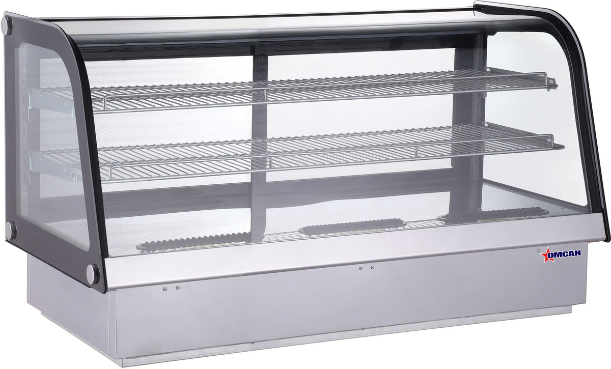 Omcan - 60" Stainless Steel Countertop Drop-in Curved Glass Refrigerated Display Showcase - 47562