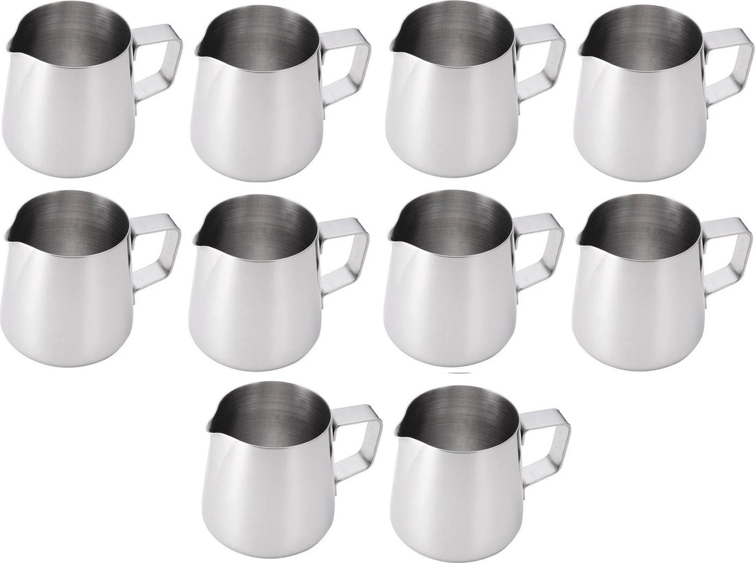 Omcan - 66 oz Stainless Steel Frothing Jug/Pitcher (1952 ml), Pack of 5 - 80037